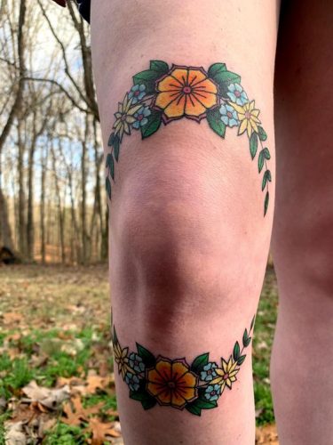 Under Knee Tattoos for Women 17 ideas
