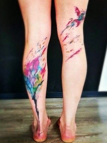 Under Knee Tattoos for Women 17 ideas