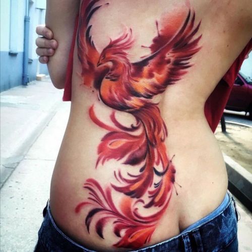 27 Majestic Phoenix Color Tattoo Designs