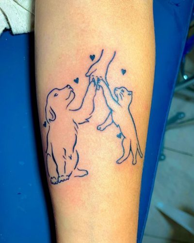 22 Cat and Dog Tattoo Ideas