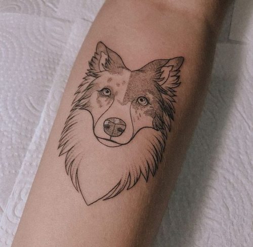 15 Sleek Dog Outline Tattoo Ideas