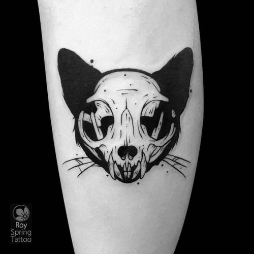 19 Cat Skull Tattoo Ideas