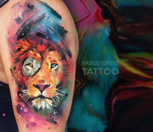 Watercolor Lion Tattoo: 20 Vibrant and Artistic Designs