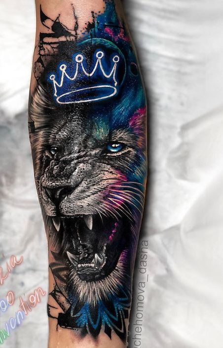 Vibrant and Striking: 19 Lion Tattoo with Color Ideas - Welcome to ...