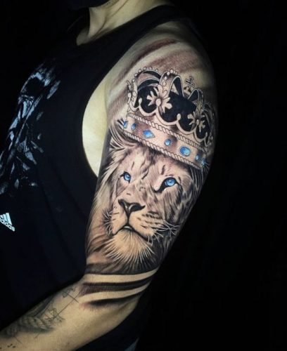 Lion Tattoo with Blue Eyes: 20 Enchanting and Mesmerizing Designs