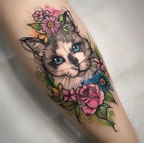 24 Cat Portrait Tattoo Ideas