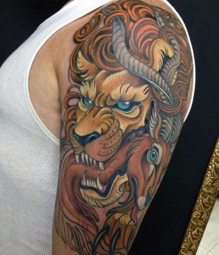 Lion Tattoo Sleeve: 18 Captivating Full Arm Designs