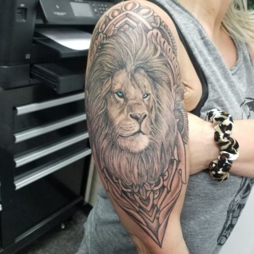 Lion Tattoo with Blue Eyes: 20 Enchanting and Mesmerizing Designs