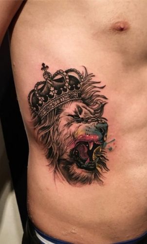 Expressive and Bold: 18 Lion Tattoo on Ribs
