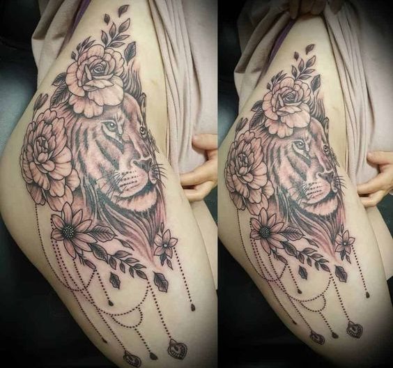 Thigh Lion Tattoo: 23 Majestic and Alluring Designs - Welcome to ...
