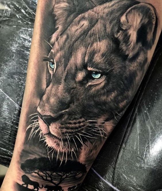 Lion Tattoo with Blue Eyes: 20 Enchanting and Mesmerizing Designs ...