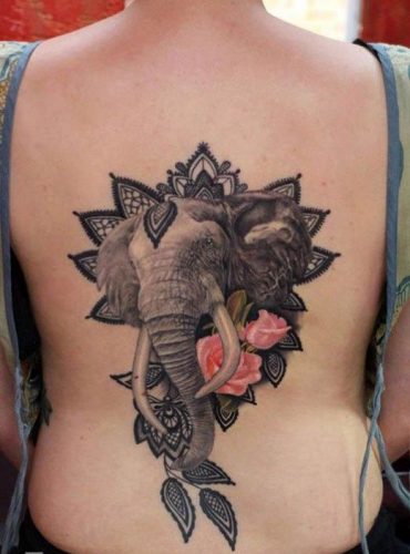 19 Elephant Tattoo Ideas with Flowers
