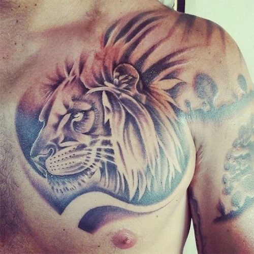 Roar with Confidence: 20 Lion Tattoo on Chest Design Ideas