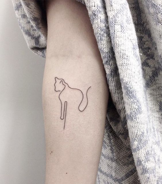 17 Line Art Cat Tattoo Ideas besttattoo.wiki Unveiling Exquisite