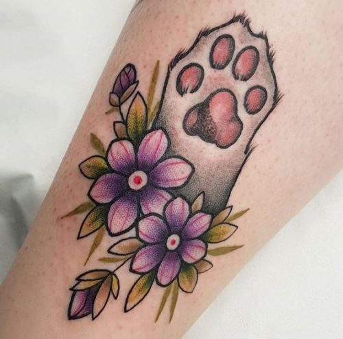 17 Cat Paw Print Tattoo Ideas