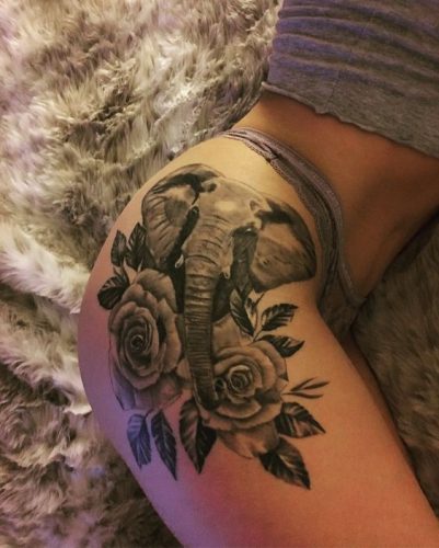 20 Elephant Tattoos on the Hip Ideas