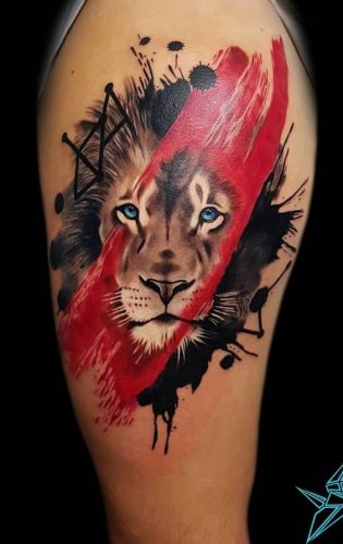 Thigh Lion Tattoo: 23 Majestic and Alluring Designs