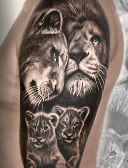 Celebrate the Pride: 24 Lion Family Tattoo Ideas - besttattoo.wiki ...