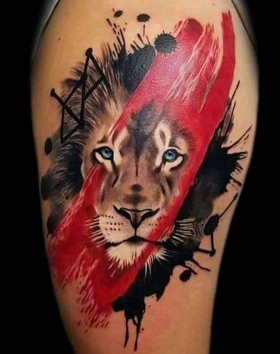 Vibrant and Striking: 19 Lion Tattoo with Color Ideas - Welcome to ...