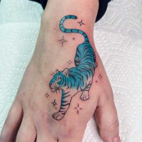 25 Tiger Tattoo on Hand Ideas