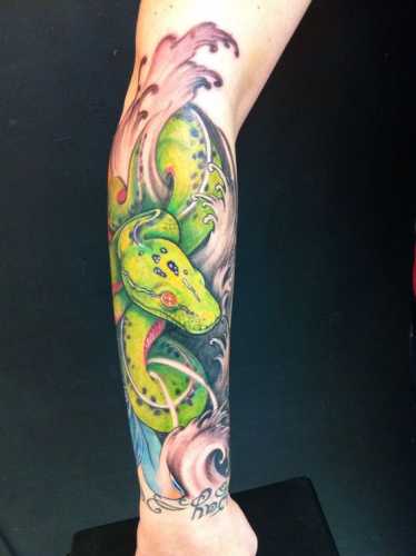 25 Ideas Embracing Color in Snake Tattoo Designs