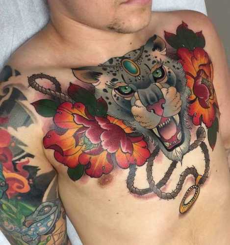 27 Chest Tiger Tattoo Ideas