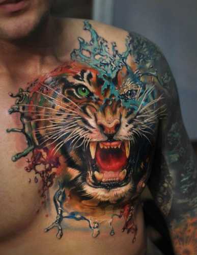 27 Chest Tiger Tattoo Ideas