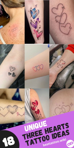 18 Three Hearts Tattoo Ideas for 2024