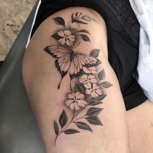 Stunning 2025 Butterfly Tattoo Thigh Designs for Women &#038; Men &#8211; Ideas from Simple to Large