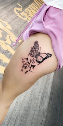 Stunning 2025 Butterfly Tattoo Thigh Designs for Women &#038; Men &#8211; Ideas from Simple to Large