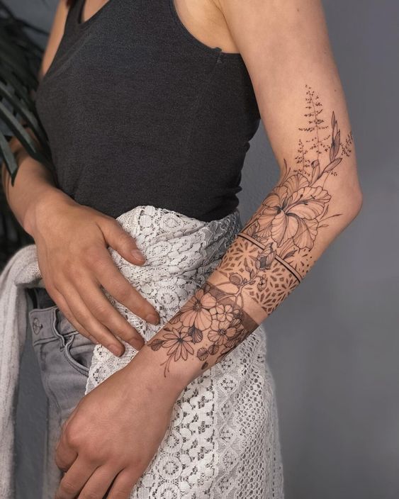 Explore 23 Unique Half Sleeve Tattoos for Women for Upper Arm Designs