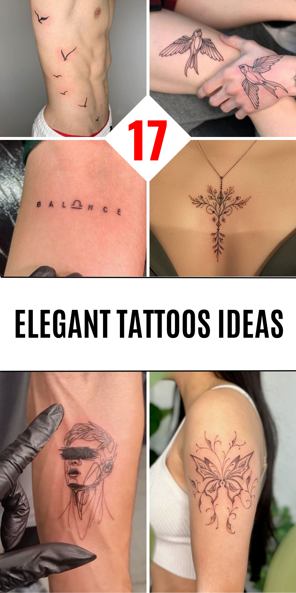 17 Elegant Tattoo Ideas: Unique Designs for Women and Men