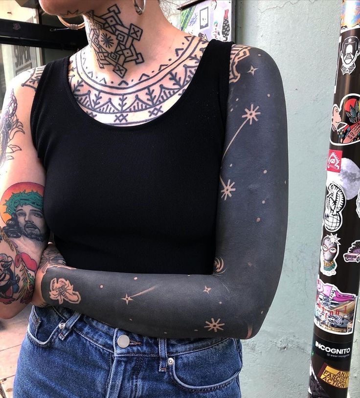 Discover Bold Blackout Tattoo Ideas 2025: Full Sleeve, Geometric, Abstract, with White Ink