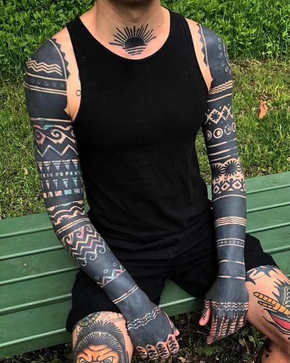 Discover Bold Blackout Tattoo Ideas 2025: Full Sleeve, Geometric, Abstract, with White Ink