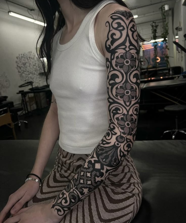 Discover Bold Blackout Tattoo Ideas 2025: Full Sleeve, Geometric, Abstract, with White Ink