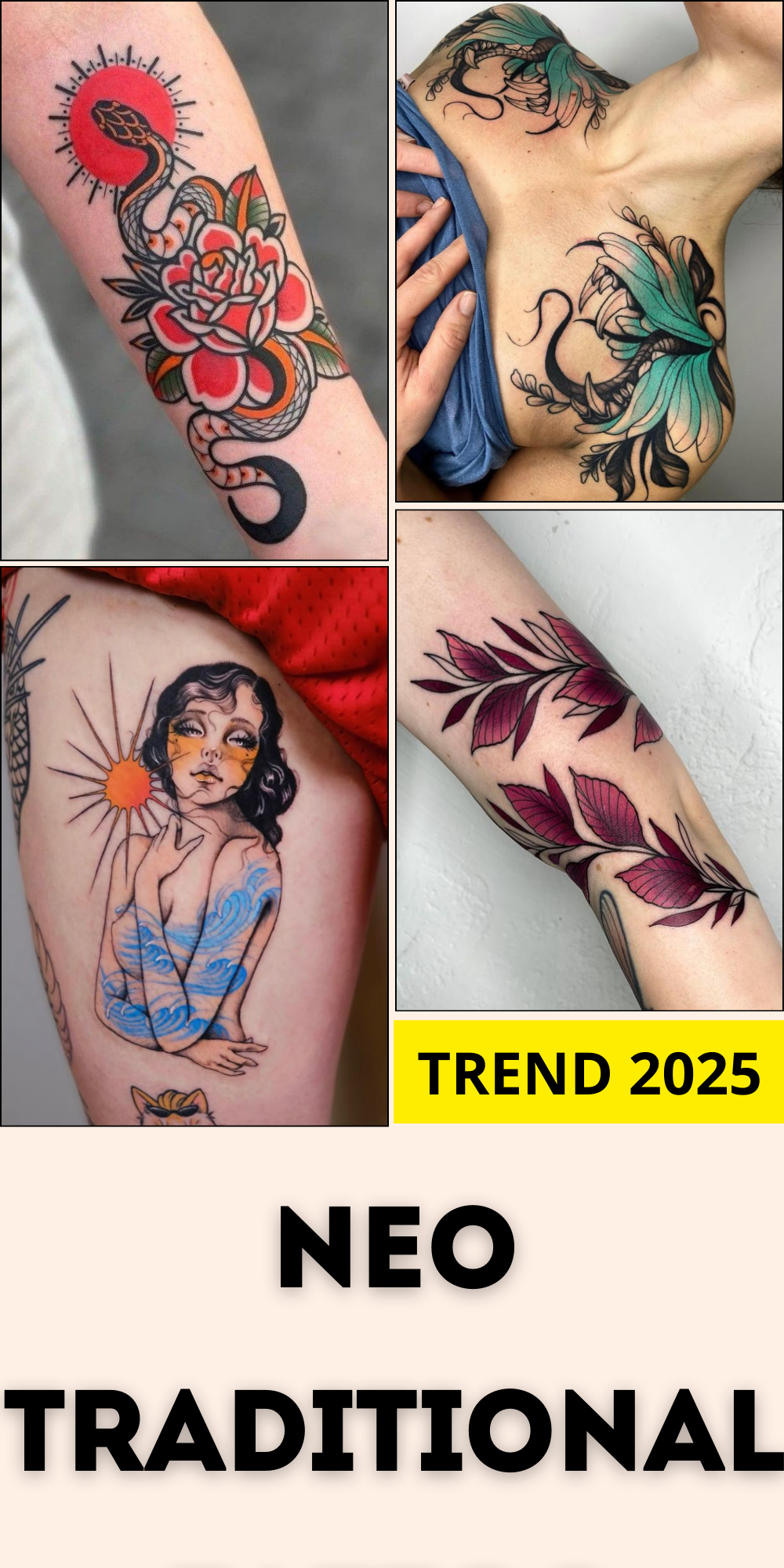 25 Neo Traditional Tattoo Ideas for 2025: Bold Sleeve Art, Black and Grey Designs