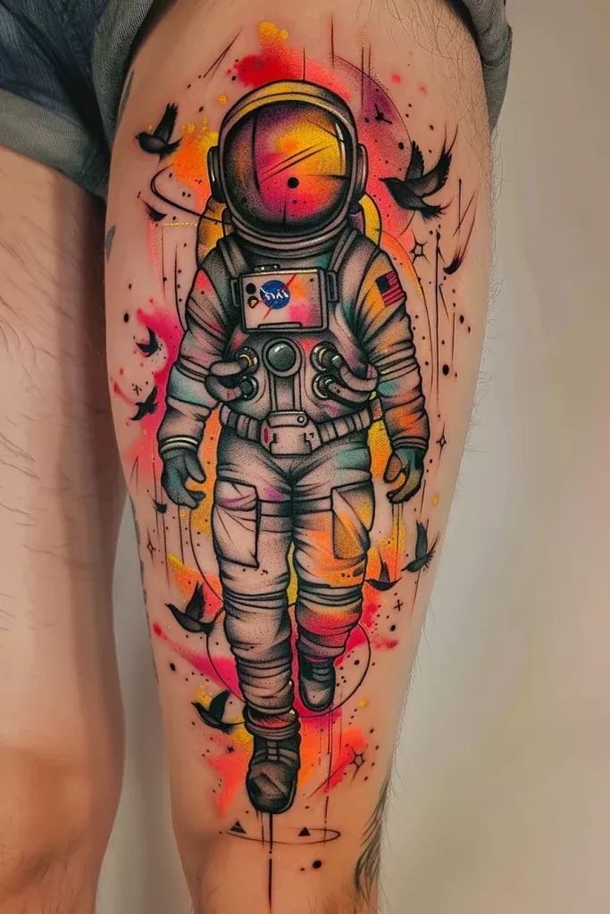 27 Space Tattoo Ideas 2025 for Women and Men – Galaxy Sleeve Designs, Minimalist Forearm Art
