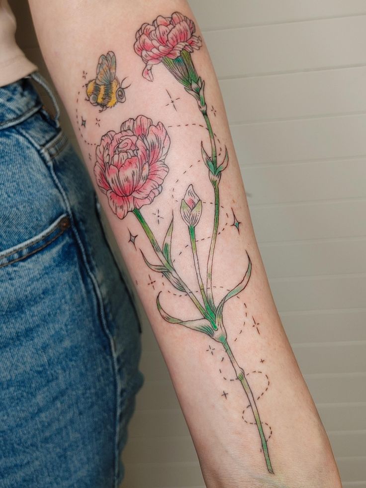 25 Carnation Tattoo Ideas 2025: Traditional Designs for Women, Shoulder, Sleeve, Ankle &#038; More