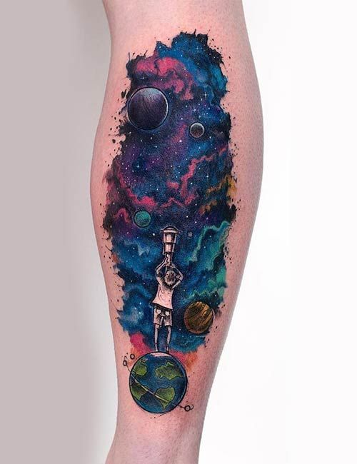 27 Space Tattoo Ideas 2025 for Women and Men – Galaxy Sleeve Designs, Minimalist Forearm Art