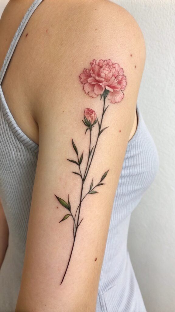 25 Carnation Tattoo Ideas 2025: Traditional Designs for Women, Shoulder, Sleeve, Ankle &#038; More