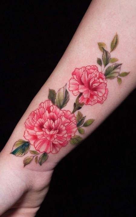 25 Carnation Tattoo Ideas 2025: Traditional Designs for Women, Shoulder, Sleeve, Ankle &#038; More
