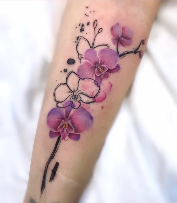 26 Orchid Tattoo Ideas 2025 for Minimalist, Colour, and Fine Line Designs