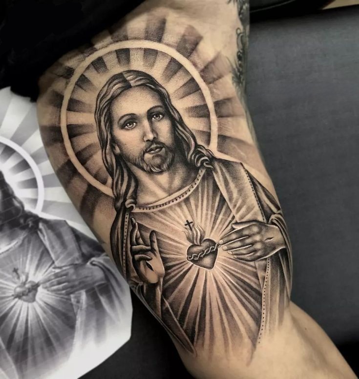 25 Jesus Tattoo Ideas 2025: Sacred Heart, Virgin Mary, Fine Line, Sleeve for Women, Back, Forearm