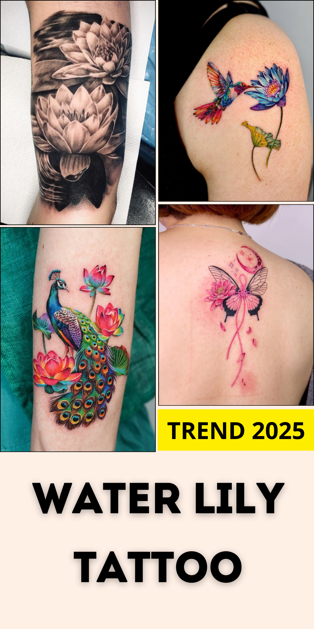 30 Creative Water Lily Tattoos for 2025: Tattoos with Special Meanings