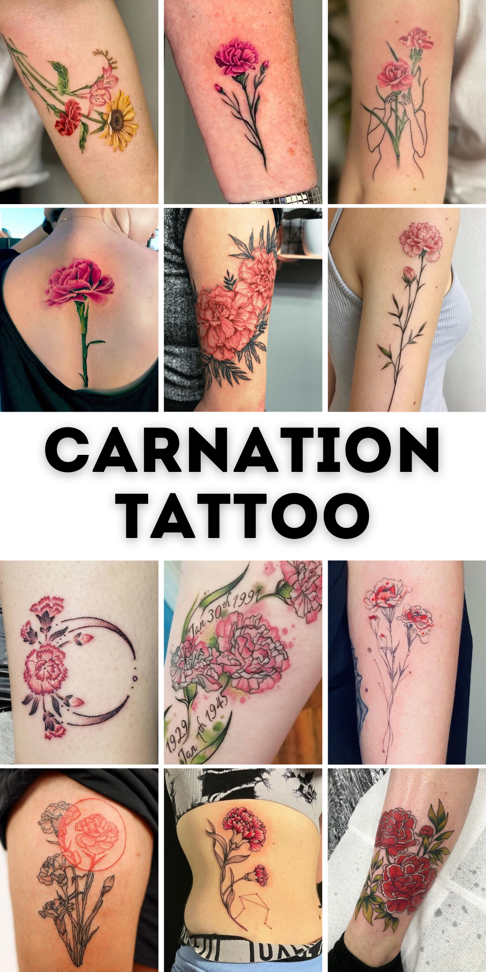 25 Carnation Tattoo Ideas 2025: Traditional Designs for Women, Shoulder, Sleeve, Ankle &#038; More