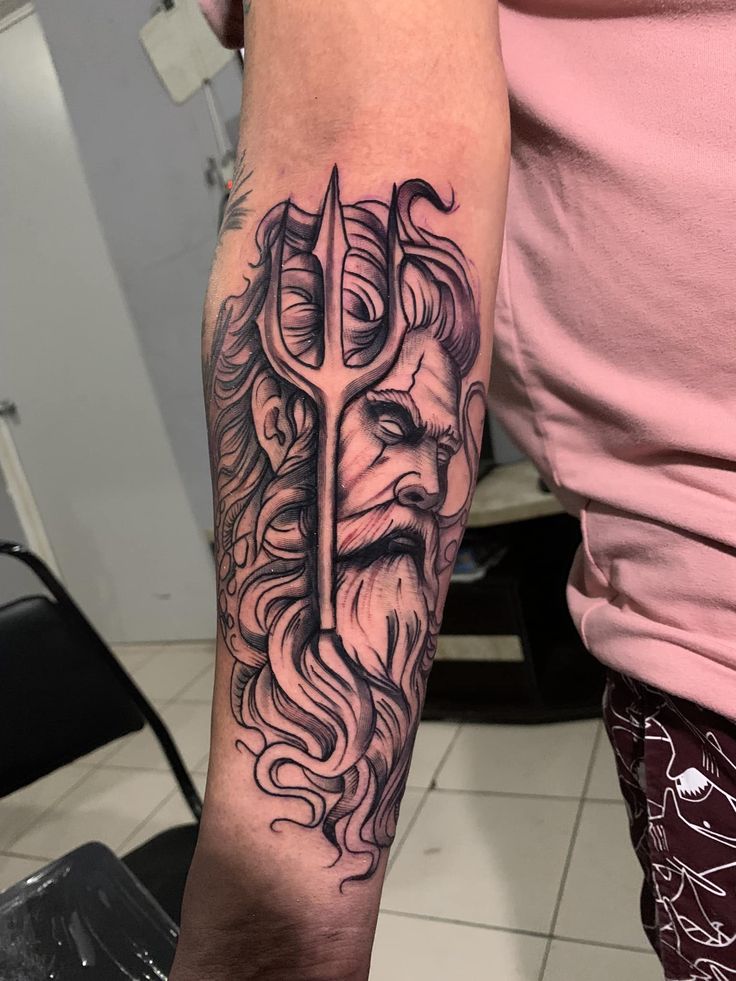 Poseidon Tattoo 26 Ideas 2025: Powerful Greek Mythology Designs for Men Featuring Sleeve