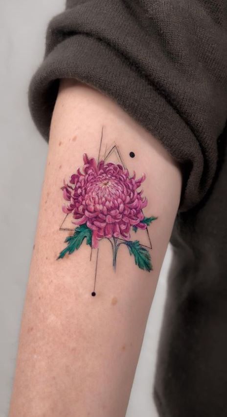 32 Chrysanthemum Tattoo Ideas 2025: Japanese Traditional, Fineline, Sleeve, Stencil, Red And Black