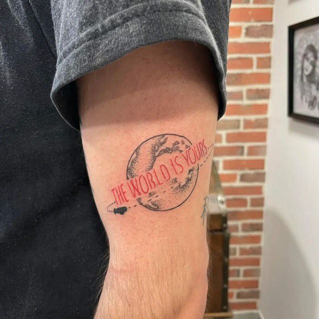 25 The World Is Yours Tattoo Ideas 2025: Scarface Designs, Forearm, Leg &#038; Women Tattoos