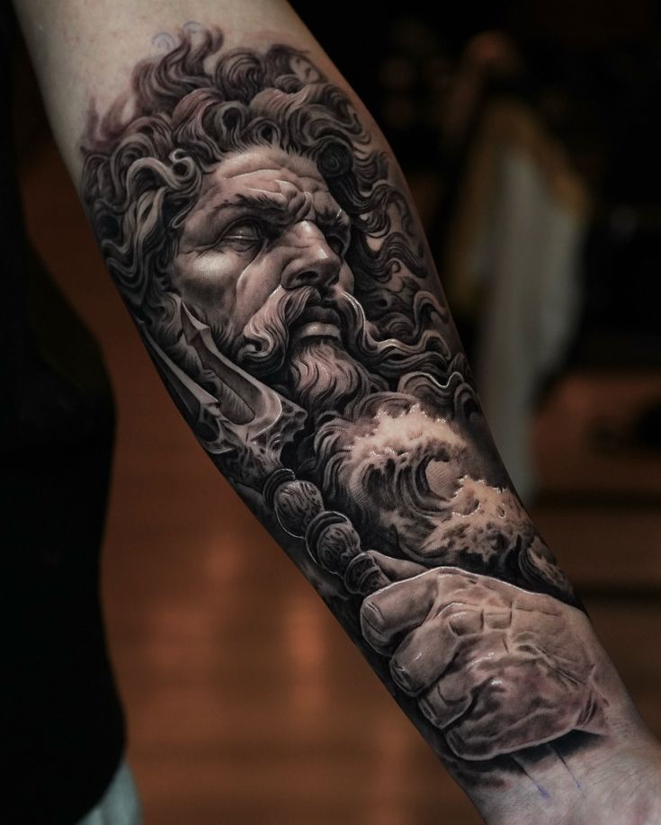 Poseidon Tattoo 26 Ideas 2025: Powerful Greek Mythology Designs for Men Featuring Sleeve