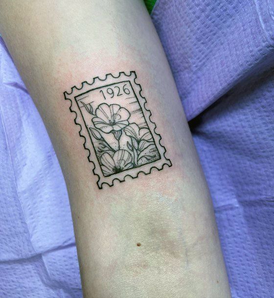 30 Unique Stamp Tattoo Ideas 2025 with Travel, Floral, Vintage, Fine Line, and Matching Postage Designs